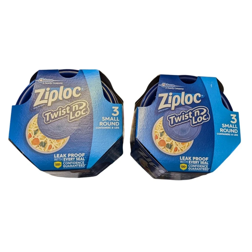 Ziploc Twist 'n‎ Loc Small Round Containers 16oz 2-Pack (6 Total) NEW